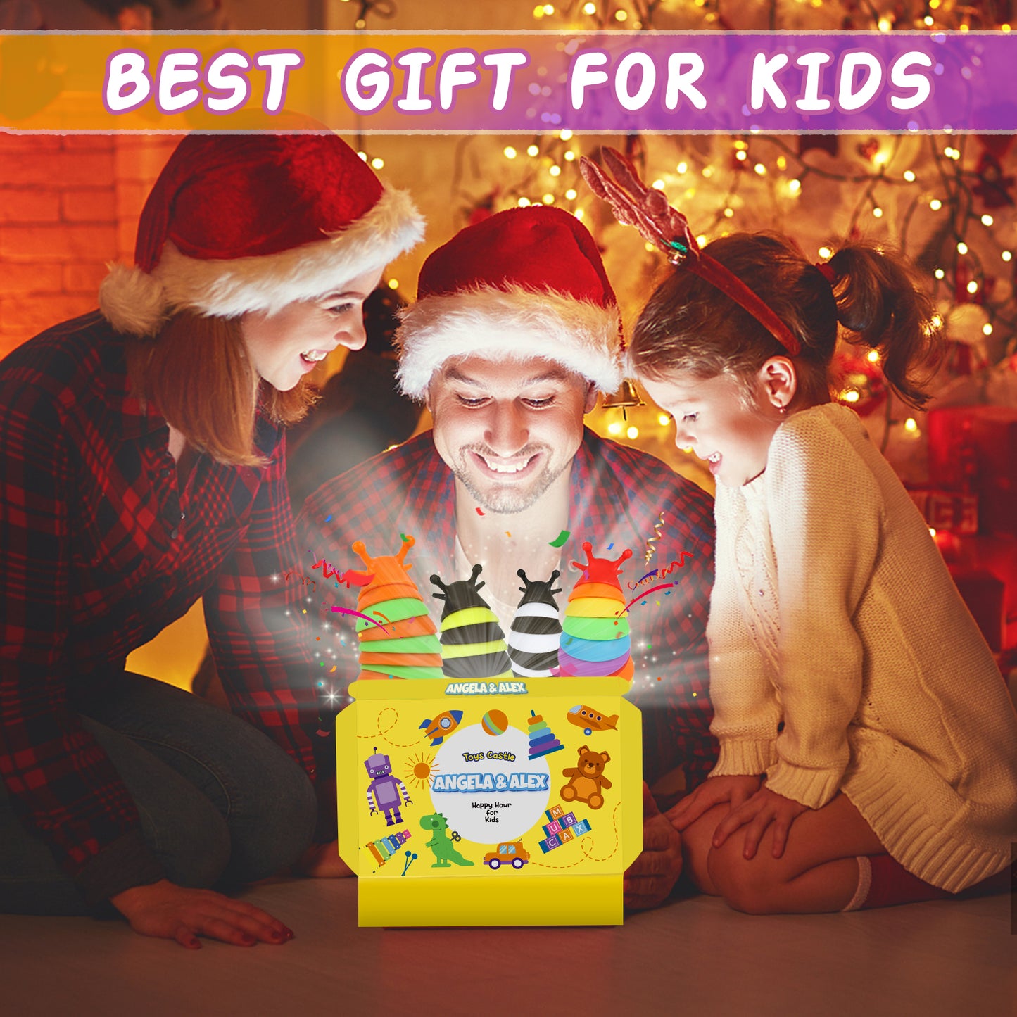 KiddiTouch 4 Pcs Fidget Toy Slug, Sensory Slug Toys for Autistic Kids & Adults, 3D Articulated Sensory Toys for Autistic, Strength Exercise & Stress Relief