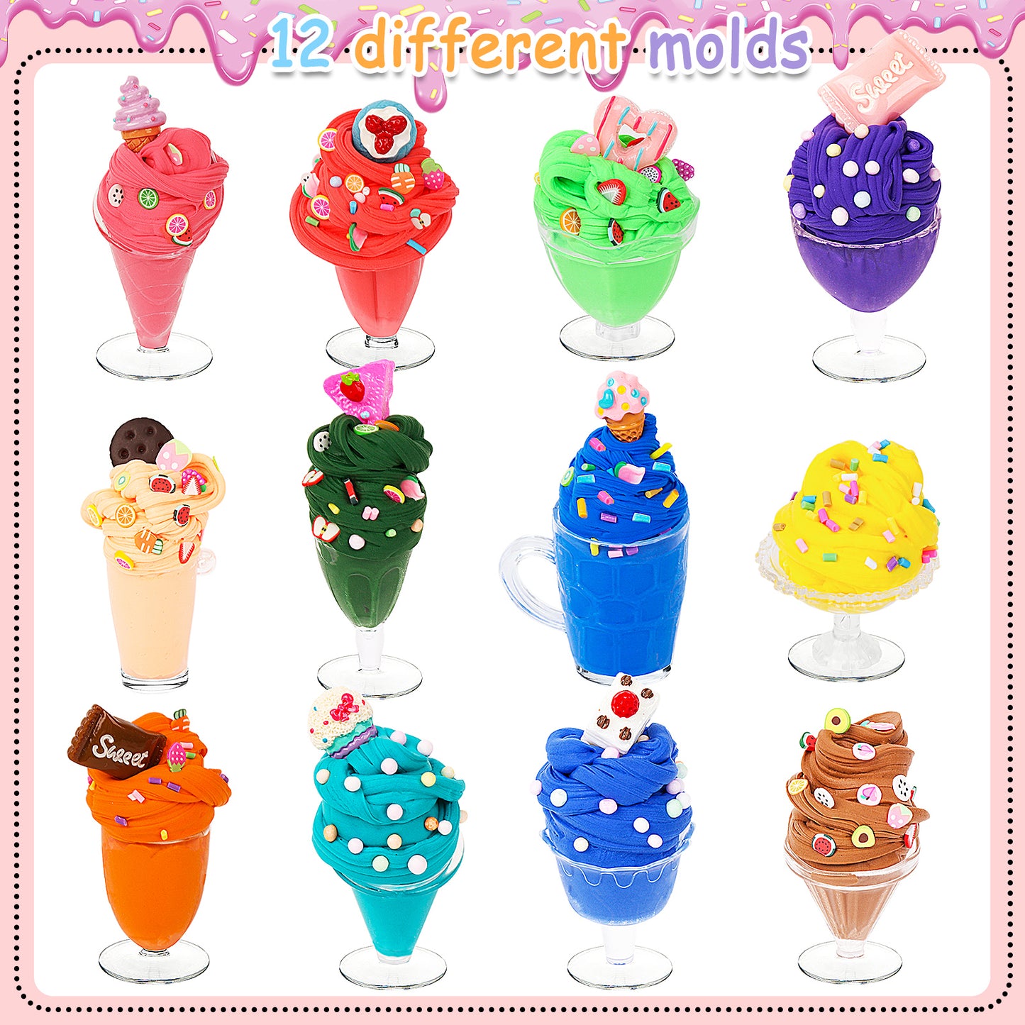 KiddiTouch 20 Pack Butter Slime Kit, DIY Slime Supplies for Girls and Boys, Stress Relief Toy for Kids Education, Party Favor, Gift and Birthday