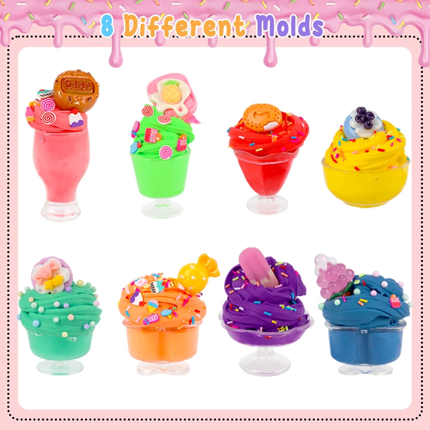 KiddiTouch Butter Slime Kit for Kids, Upgraded 20 Pack Cloud Slime Making Kit, Stress Relief Toys for Boys Girls Ages 5-7 Party Favor Birthday Gifts