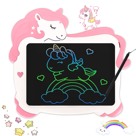 KiddiTouch LCD Writting Tablet for Kids 10 Inch Erasable Doodle Board Mess Free Drawing Pad for Girls Educational Toys Birthday Gift(Pink)