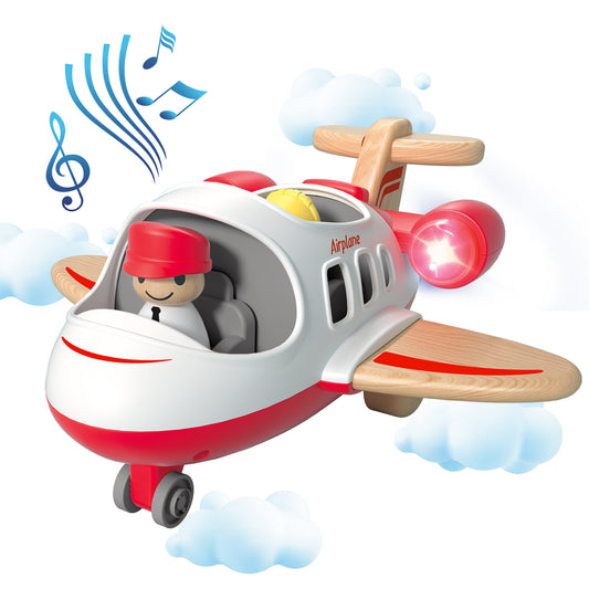 Toy Airplane for Kids, Toddler Planes Toys with Sound and Light, Mini Airliner Toys, Car Toys for 18 Months, Best Gift for Boys Ages 2-5