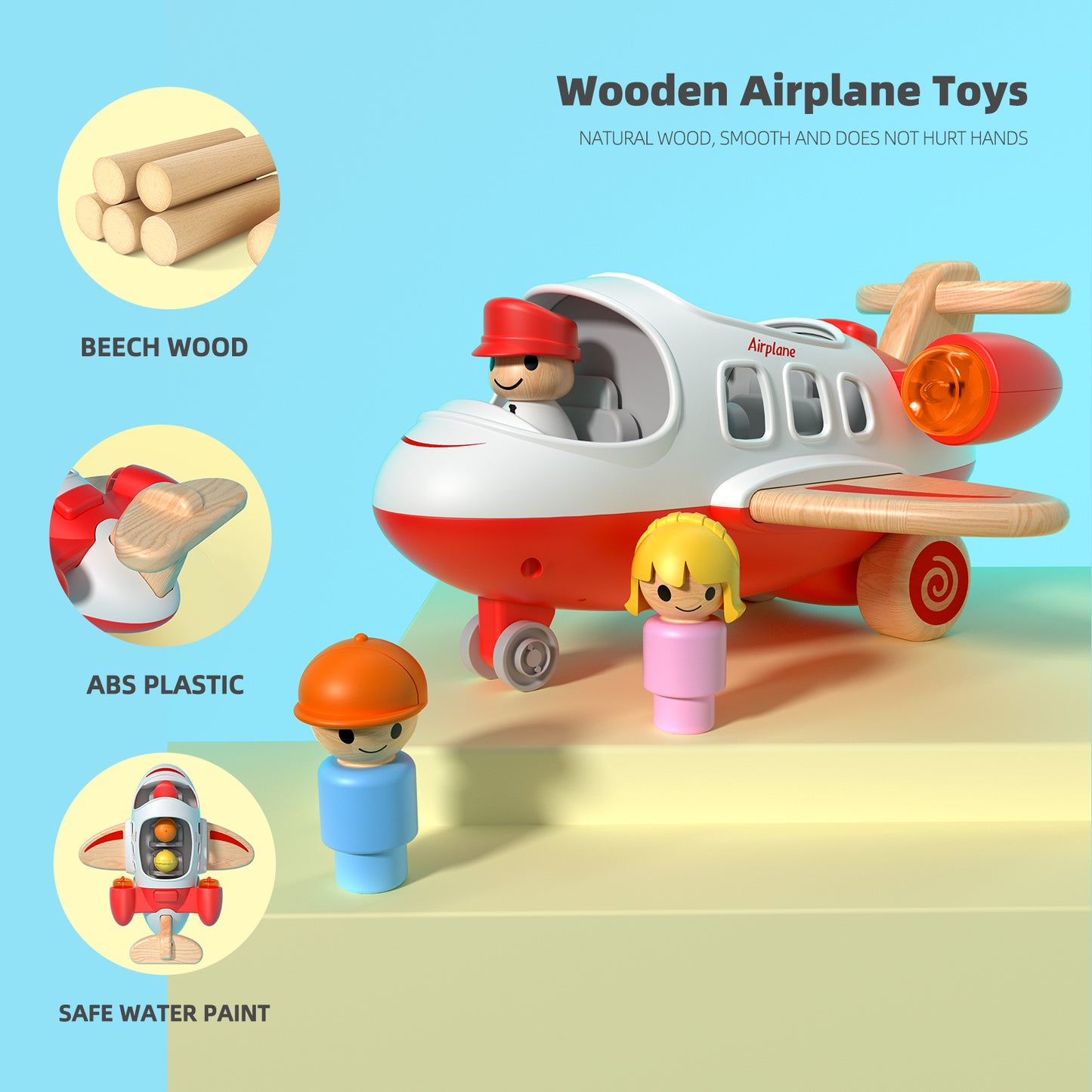 Toy Airplane for Kids, Toddler Planes Toys with Sound and Light, Mini Airliner Toys, Car Toys for 18 Months, Best Gift for Boys Ages 2-5