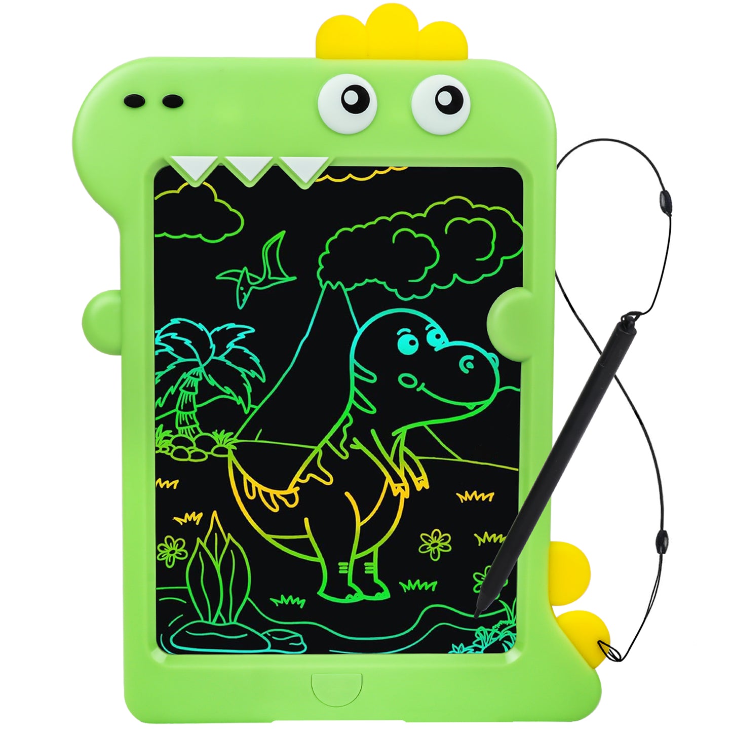 KiddiTouch LCD Writting Tablet for Kids 10 Inch Dinosaur Erasable Doodle Board Mess Free Drawing Pad for Boys Educational Toys Birthday Gift