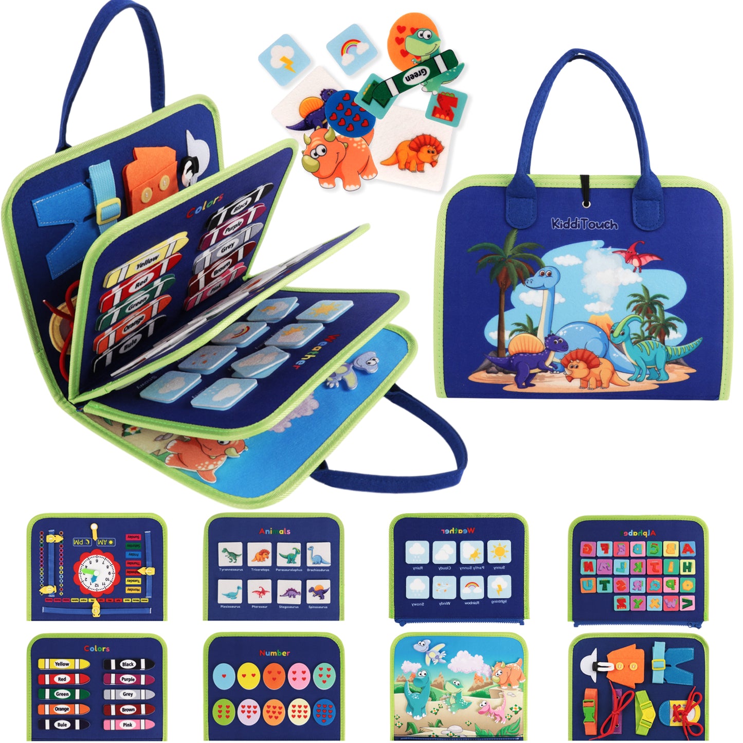 KiddiTouch Busy Board, Sensory Board Learning Toys for Boys, Preschool Toddler Activities, Skill-Building Game for Learning Fine Motor Skills, Travel Toys Birthday Gifts for Kids Aged 1 2 3 4