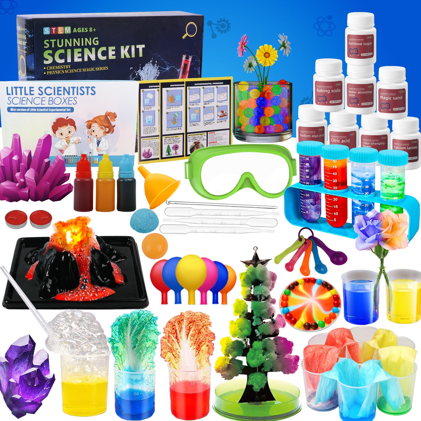 KiddiTouch Science Kits for Kids, Stem Kits, 120 Lab Science Experiments for Kids, Learning & Educational Chemistry Set Toys, Christmas Birthday Science Toys Gifts for Girls Boys Age 6 7 8 9 10-12