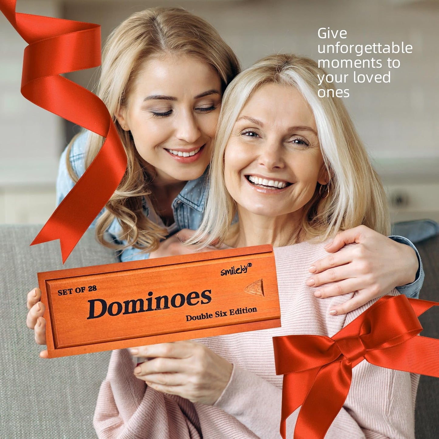 KiddiTouch Dominos Set for Adults with 4 Domino Racks - Double 6 Dominoes Set with Domino Holder, Classic Board Games for Adults - Double Six Standard Dominos Set 28 Tiles with Travel Case