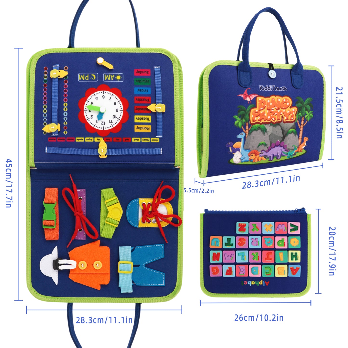 KiddiTouch Busy Board, Sensory Board Learning Toys for Boys, Preschool Toddler Activities, Skill-Building Game for Learning Fine Motor Skills, Travel Toys Birthday Gifts for Kids Aged 1 2 3 4