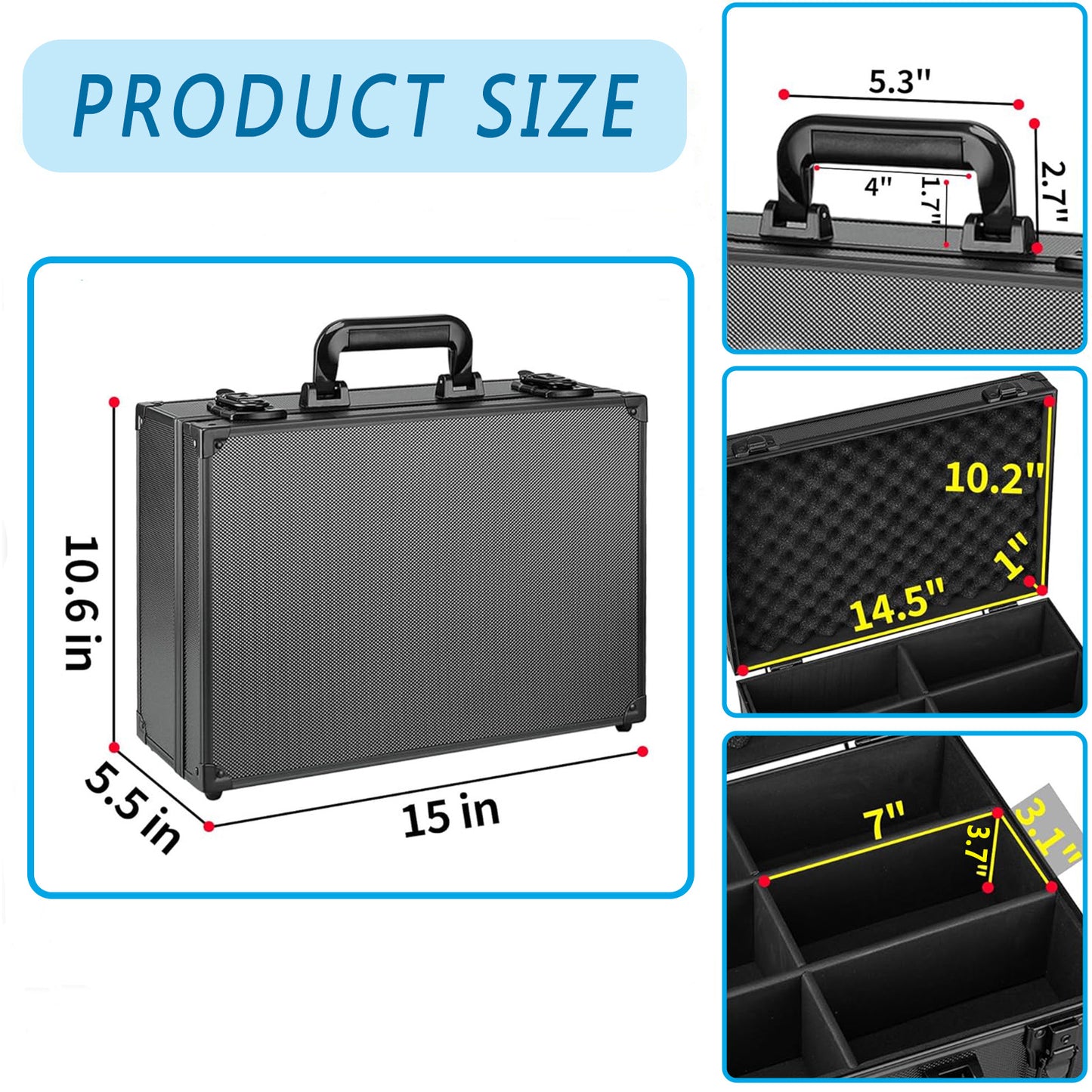 KiddiTouch Card Storage Box for 3" x 4" 35pt 130pt Magnetic Card Holders, Trading Card Storage Box for Baseball, Football, Basketball, Sports Cards (Holds 600+ Toploaders)