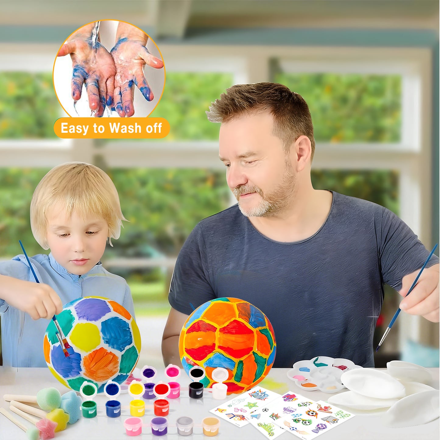 KiddiTouch Paint Your Own Soccer Ball Lamp Kit, 3D Soccer Gift Night Light, Art Supplies and Crafts, Birthday Gifts for Boys Girls Kids Ages 6-12