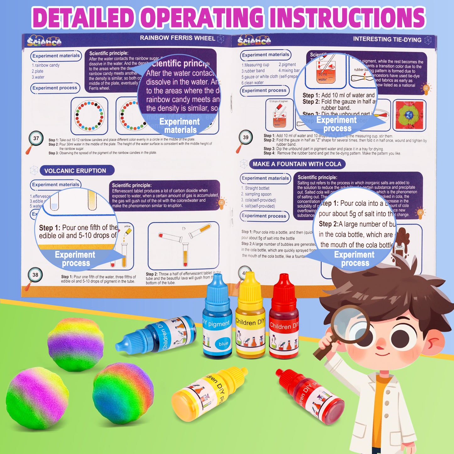 KiddiTouch Science Kits for Kids 70+ Lab Experiments STEM Educational Toys Gifts for Boys Girls Age 8-12