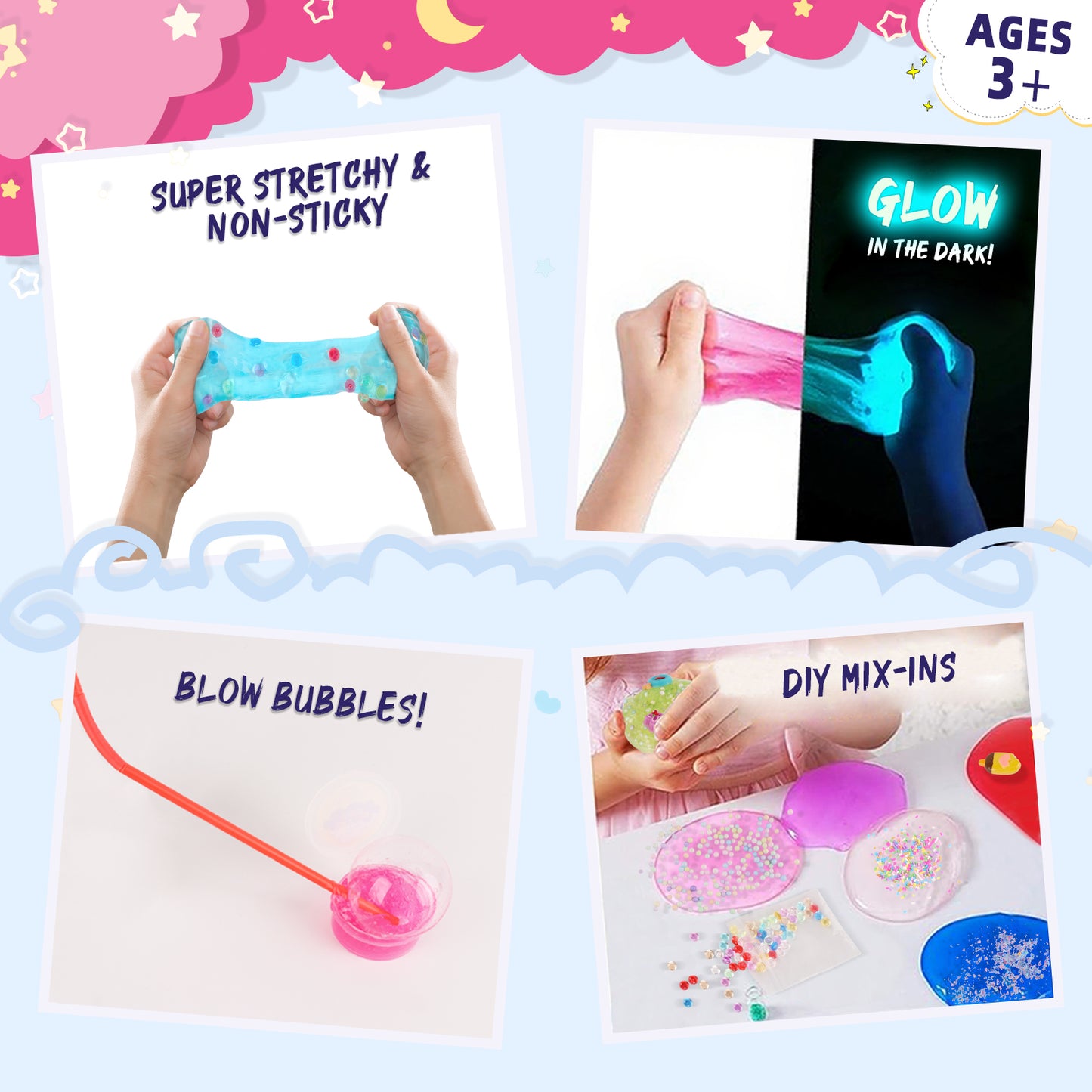 KiddiTouch Slime Kit for Kids, 20 Color Slime Making Kit, Glow in the Dark, 12 Cup Models, Ideal Gift for Girls & Boys Birthday & Party Favor Ages 3+