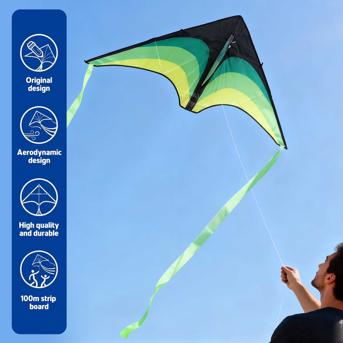 KiddiTouch 3 Pack Kites for Kids and Adults,Easy to Fly Butterfly Delta Octopus Kids Kite Set with 328FT Wire Board for Beginners,Family Outdoor Activities
