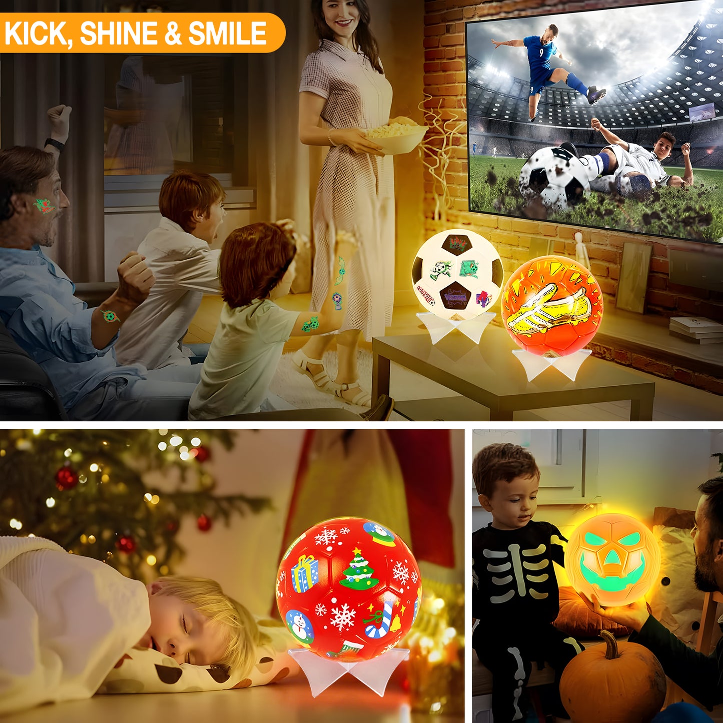 KiddiTouch Paint Your Own Soccer Ball Lamp Kit, 3D Soccer Gift Night Light, Art Supplies and Crafts, Birthday Gifts for Boys Girls Kids Ages 6-12
