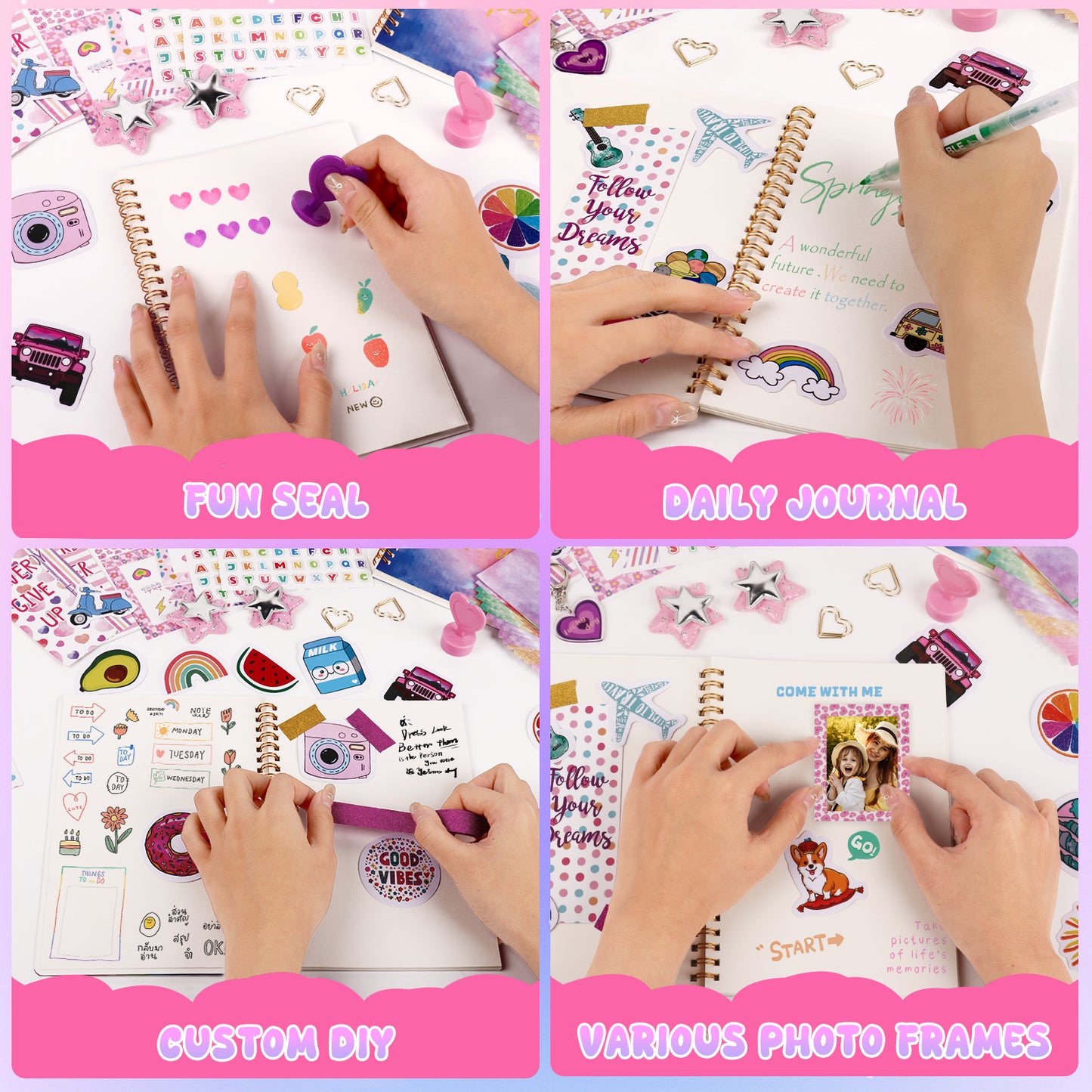 KiddiTouch DIY Journal Kit Gifts for Girls Ages 8-14, Birthday Toys for Teen Girl