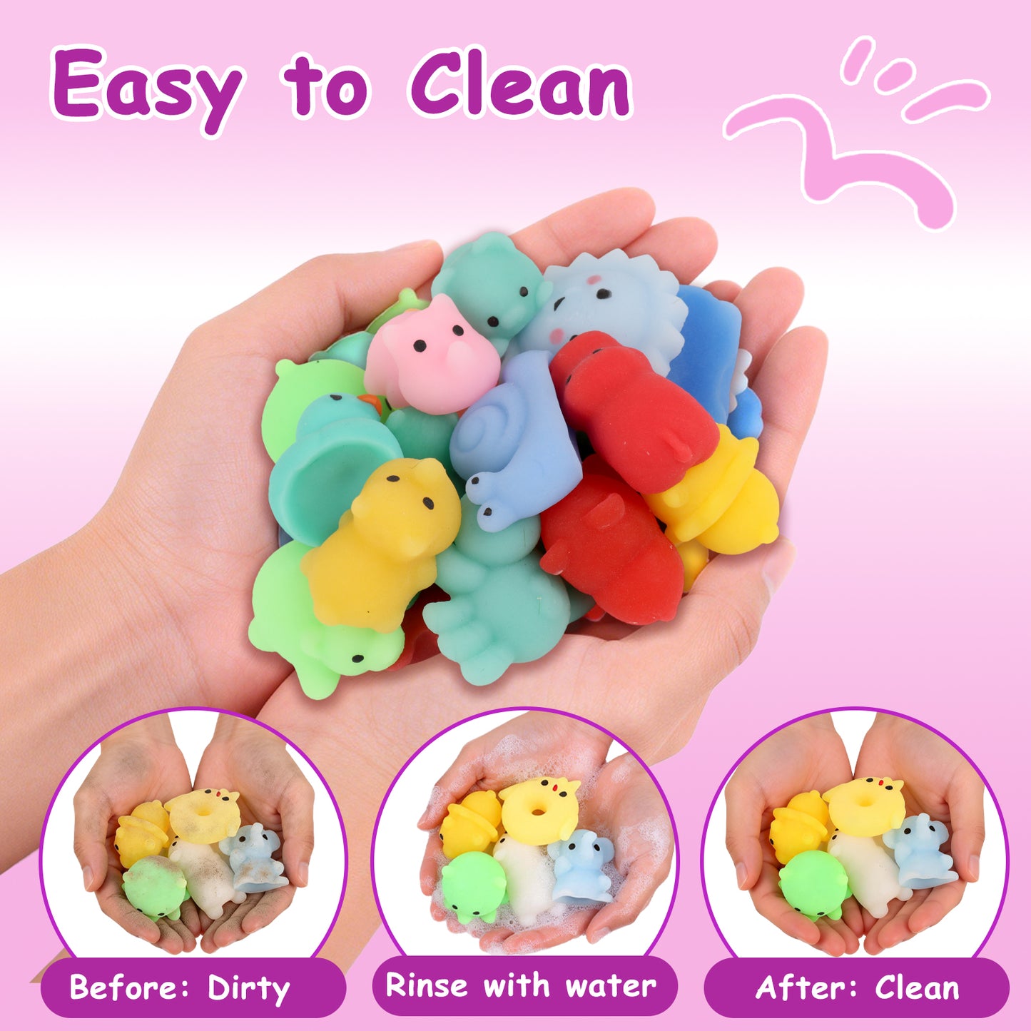 KiddiTouch 150 Pcs Mochi Easter Squishy Toys for Kids Party Favors, Kawaii Mini Easter Egg Filler for Classroom Prizes, Stress Relief Sensory Toy for Boys Girls Birthday Gift
