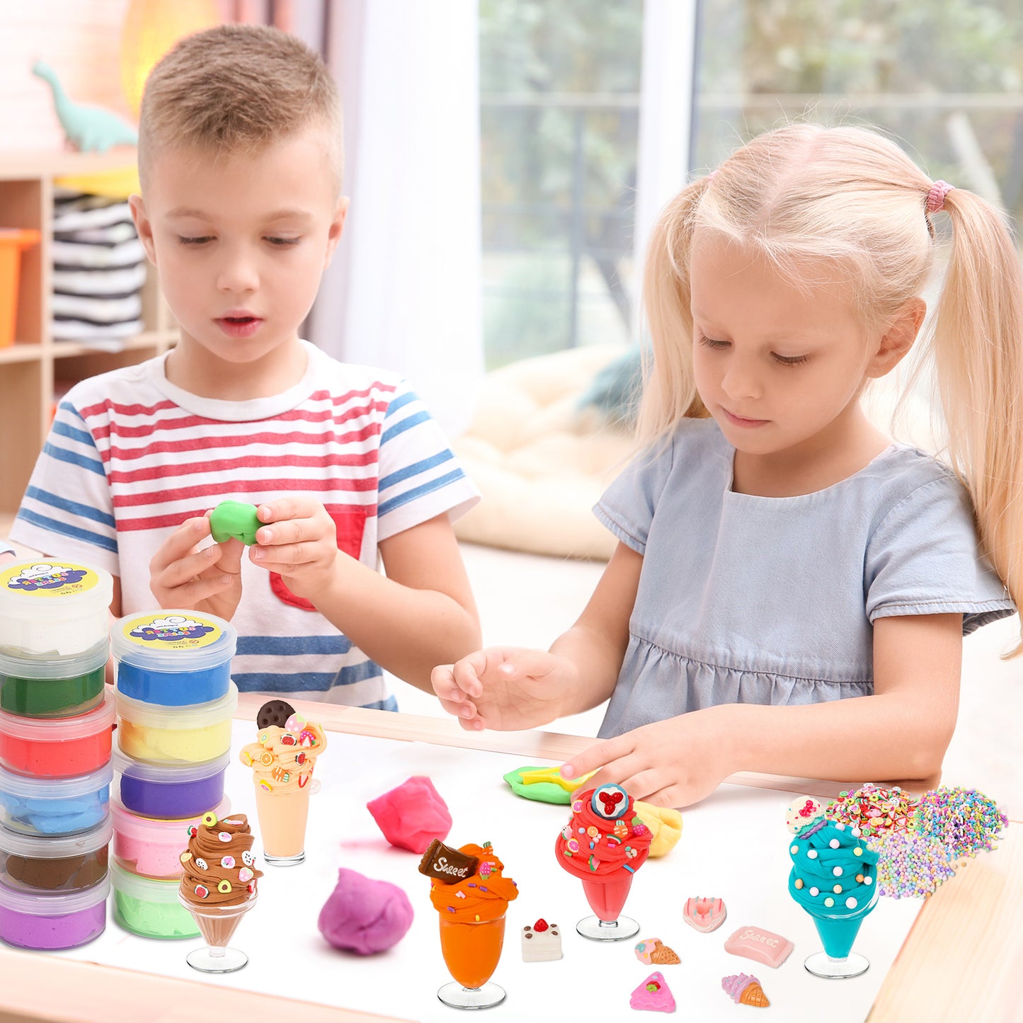 KiddiTouch 20 Pack Butter Slime Kit, DIY Slime Supplies for Girls and Boys, Stress Relief Toy for Kids Education, Party Favor, Gift and Birthday