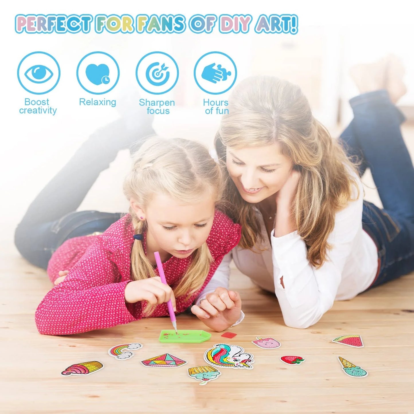 Diamond Keychain Kits, Arts and Crafts for Girls, Gem Craft Kits, Best Gift for Girls Ages 6-12