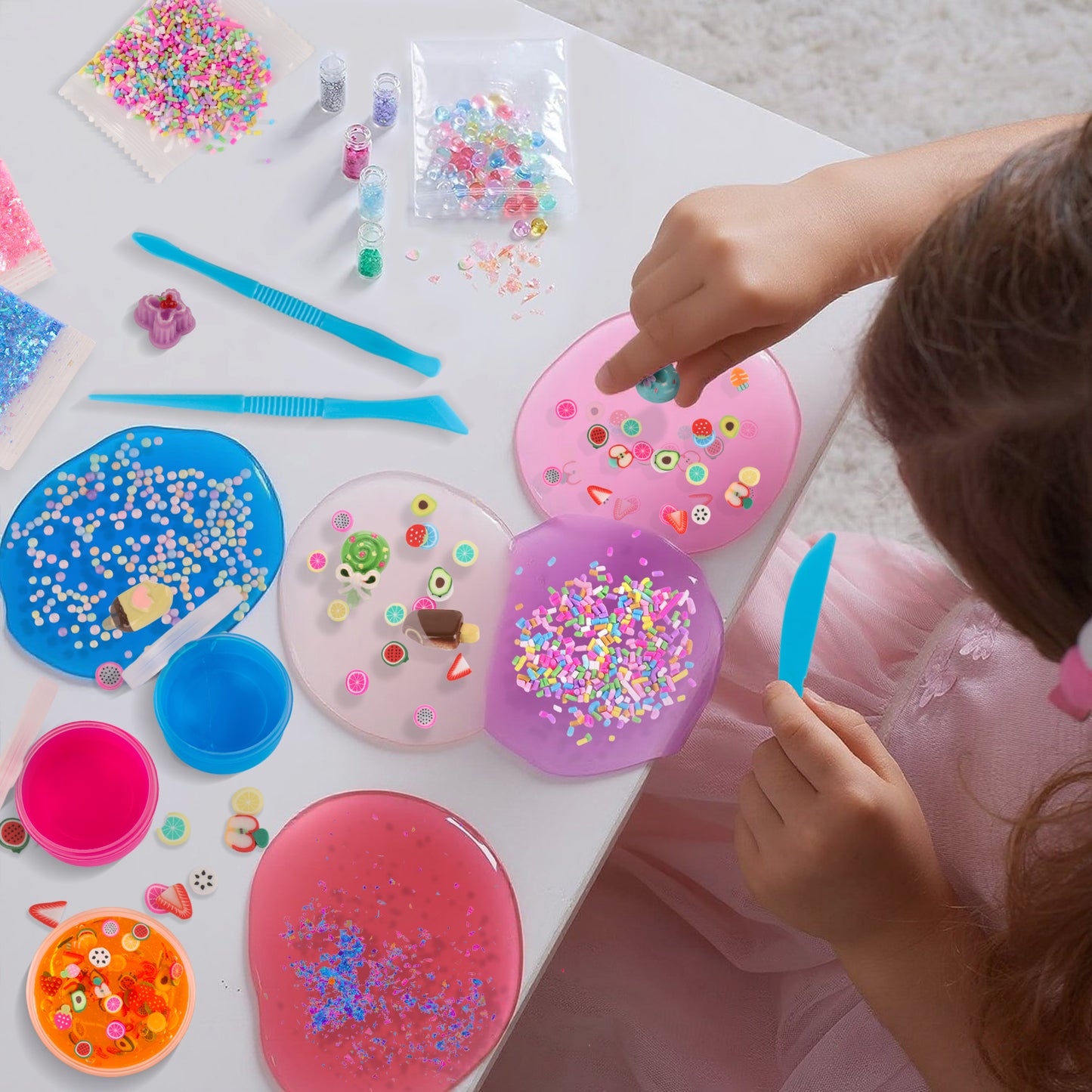 KiddiTouch Slime Kit for Kids, 20 Color Slime Making Kit, Glow in the Dark, 12 Cup Models, Ideal Gift for Girls & Boys Birthday & Party Favor Ages 3+