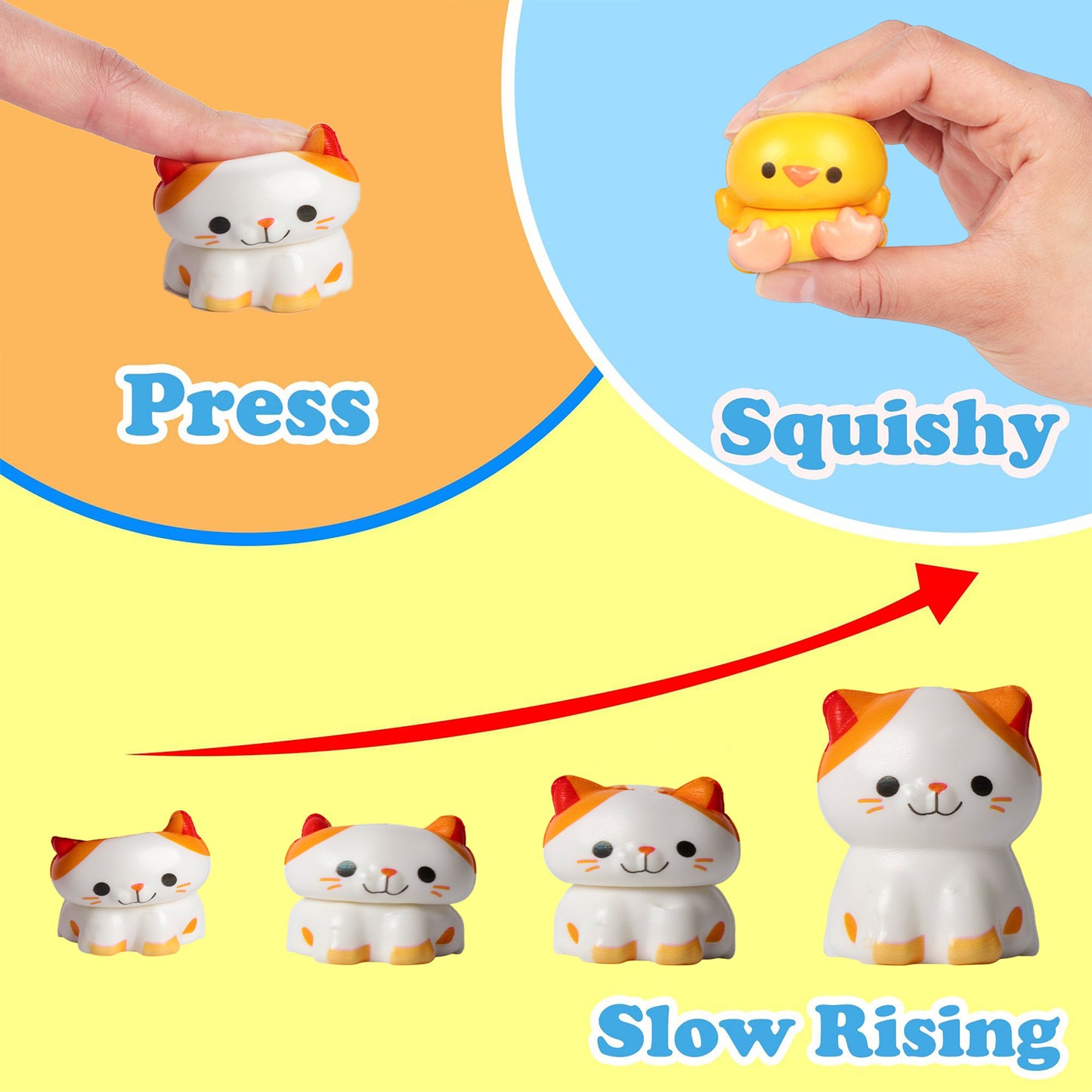 KiddiTouch Prefilled Easter Eggs with Squishy Toys, 12 Packs Easter Basket Stuffers Slow Rising Stress Squishies for Kids Birthday Goodie Bag Stuffers