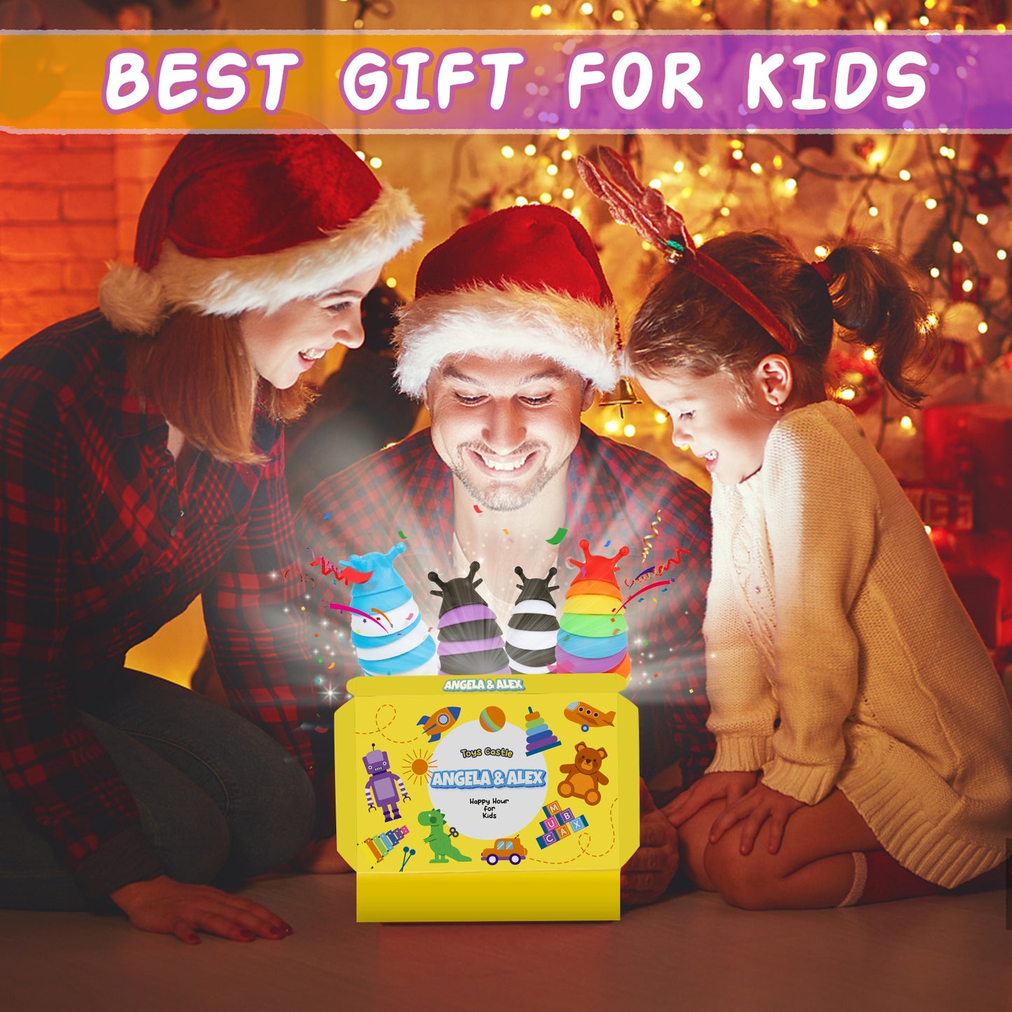 KiddiTouch 4 Pcs Fidget Toy Slug, Sensory Slug Toys for Autistic Kids & Adults, 3D Articulated Sensory Toys for Autistic, Strength Exercise & Stress Relief