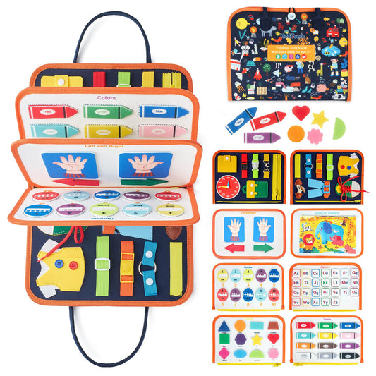 KiddiTouch Busy Board Busy Book Toddler Travel Toys Sensory Toys for Toddlers 1 2 3 4, Activities Board, Educational Toys for 3 4 5 Year Old Boys Girls Gift