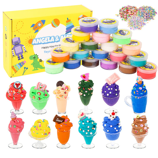 KiddiTouch 20 Pack Butter Slime Kit, DIY Slime Supplies for Girls and Boys, Stress Relief Toy for Kids Education, Party Favor, Gift and Birthday