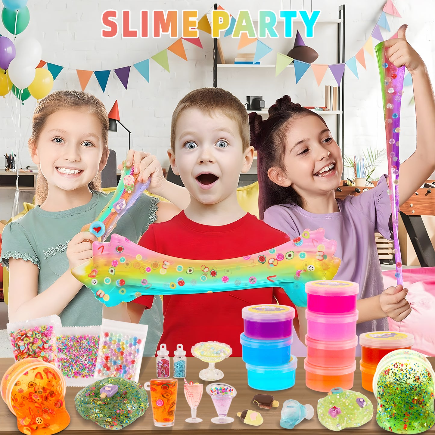 KiddiTouch Slime Kit for Kids, 20 Color Slime Making Kit, Glow in the Dark, 12 Cup Models, Ideal Gift for Girls & Boys Birthday & Party Favor Ages 3+