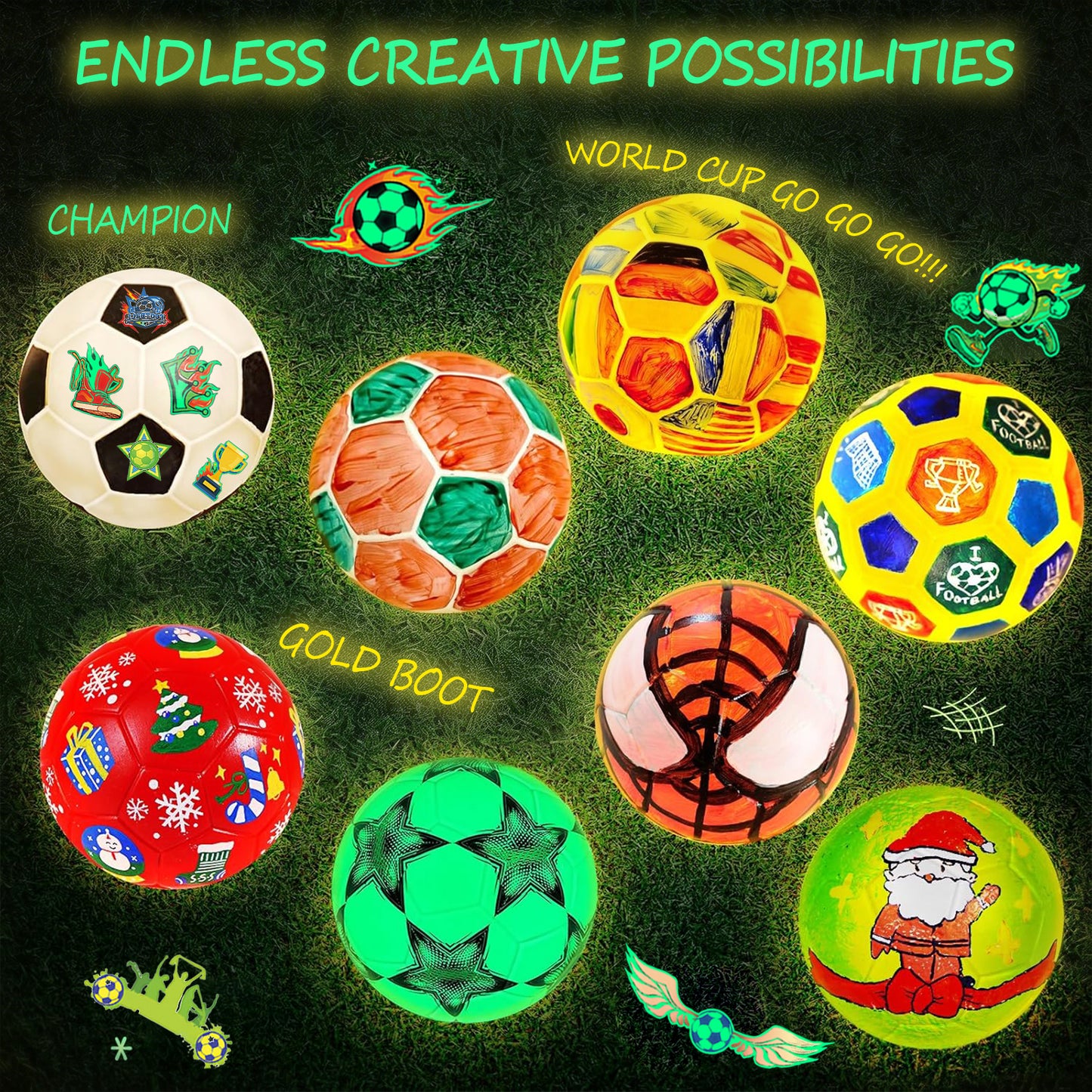 KiddiTouch Paint Your Own Soccer Ball Lamp Kit, 3D Soccer Gift Night Light, Art Supplies and Crafts, Birthday Gifts for Boys Girls Kids Ages 6-12