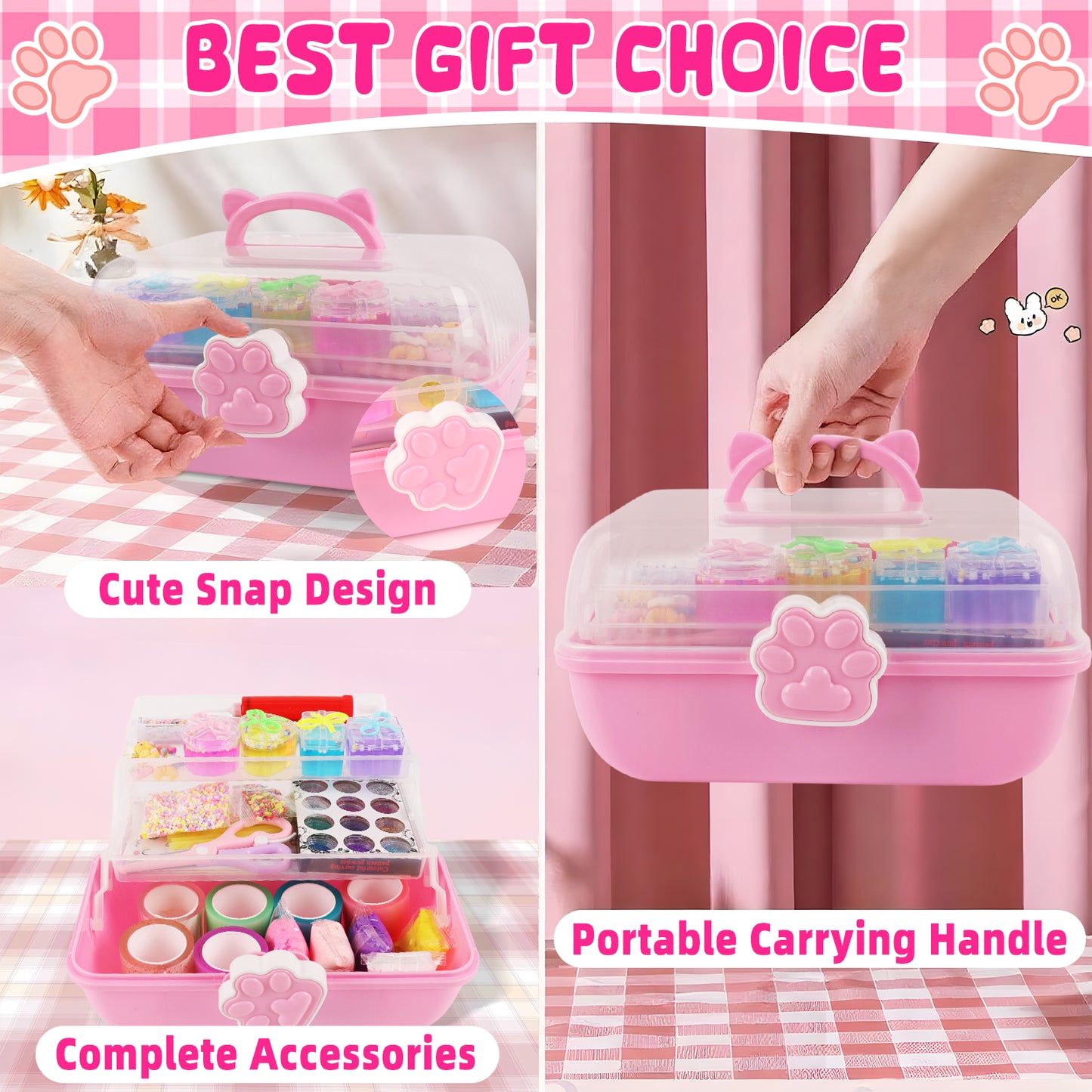 KiddiTouch Nano Tape Bubble Kit for Kids with Box, 6 Pcs Nano Tapes Squishy Maker Making Kits, Step by Step Guide -DIY Toy Gifts for Boys Girls